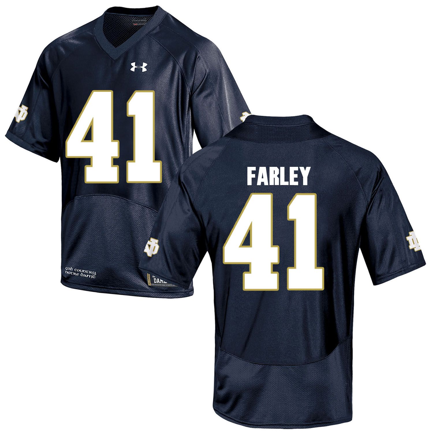 Men Norte Dame Fighting Irish #41 Farley Navy Blue Customized NCAA Jerseys->customized ncaa jersey->Custom Jersey